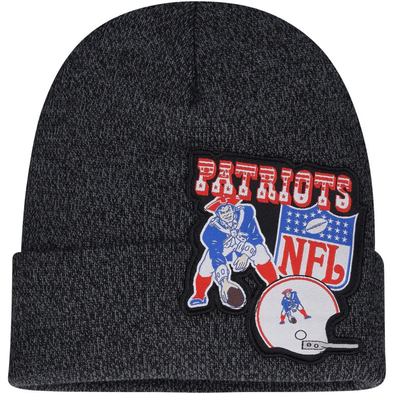 Patriots Jersey Dzieci Mitchell & ness czarna dzianinowa czapka z logo w rozmiarze XL z mankietami Akcesoria 6RBB3010