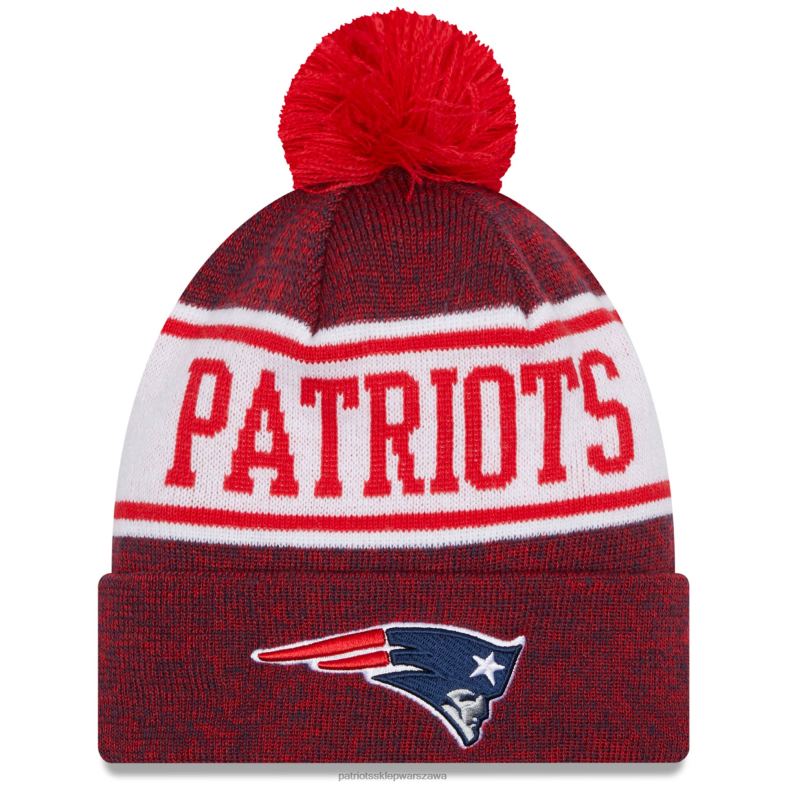 Patriots Jersey Dzieci New Era czerwona sztandarowa dzianinowa czapka z pomponami Akcesoria 6RBB3017