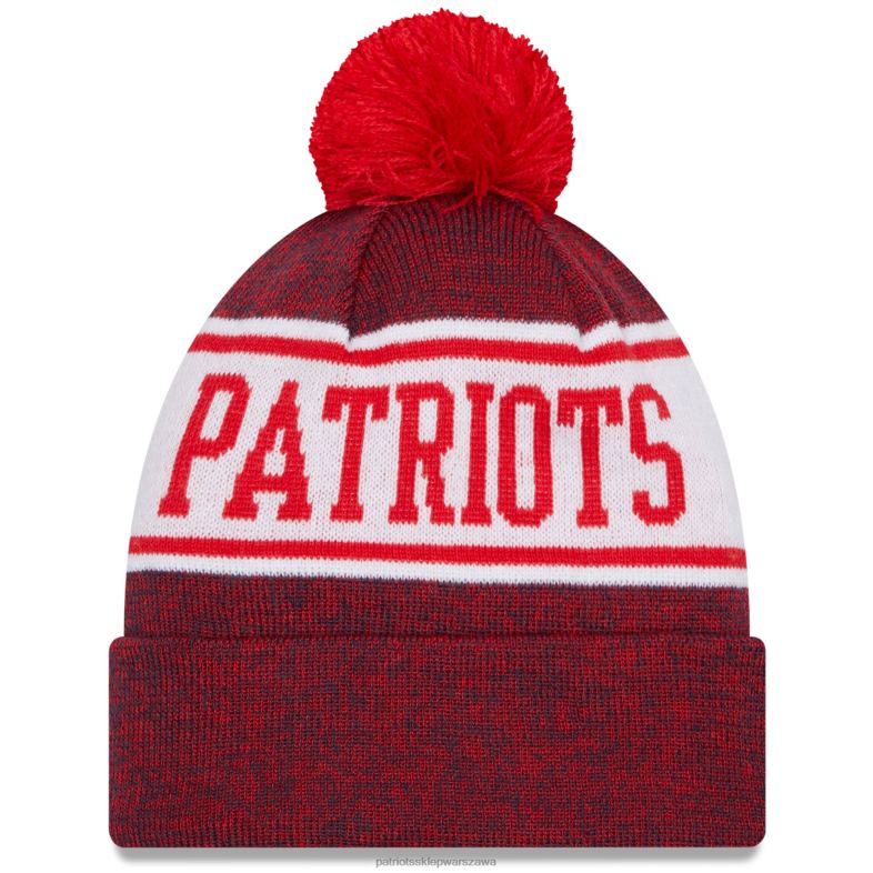 Patriots Jersey Dzieci New Era czerwona sztandarowa dzianinowa czapka z pomponami Akcesoria 6RBB3017