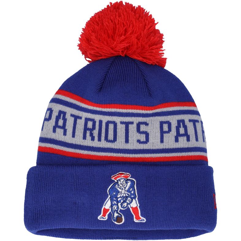 Patriots Jersey Dzieci New Era granatowa powtórka dzianinowa czapka z pomponem Akcesoria 6RBB2996
