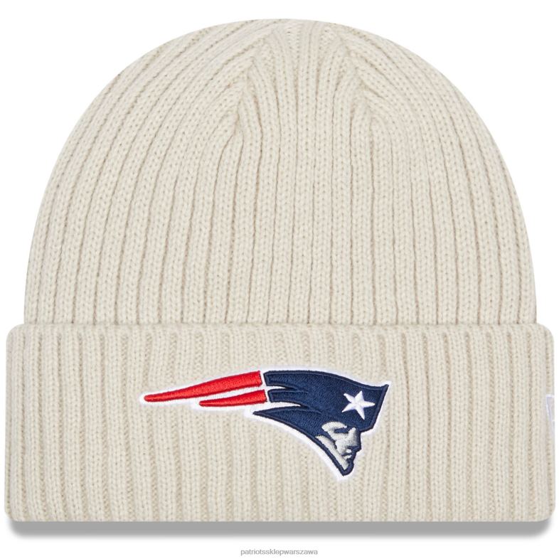 Patriots Jersey Dzieci New Era kremowa klasyczna czapka z mankietami z kamiennej dzianiny Akcesoria 6RBB2979
