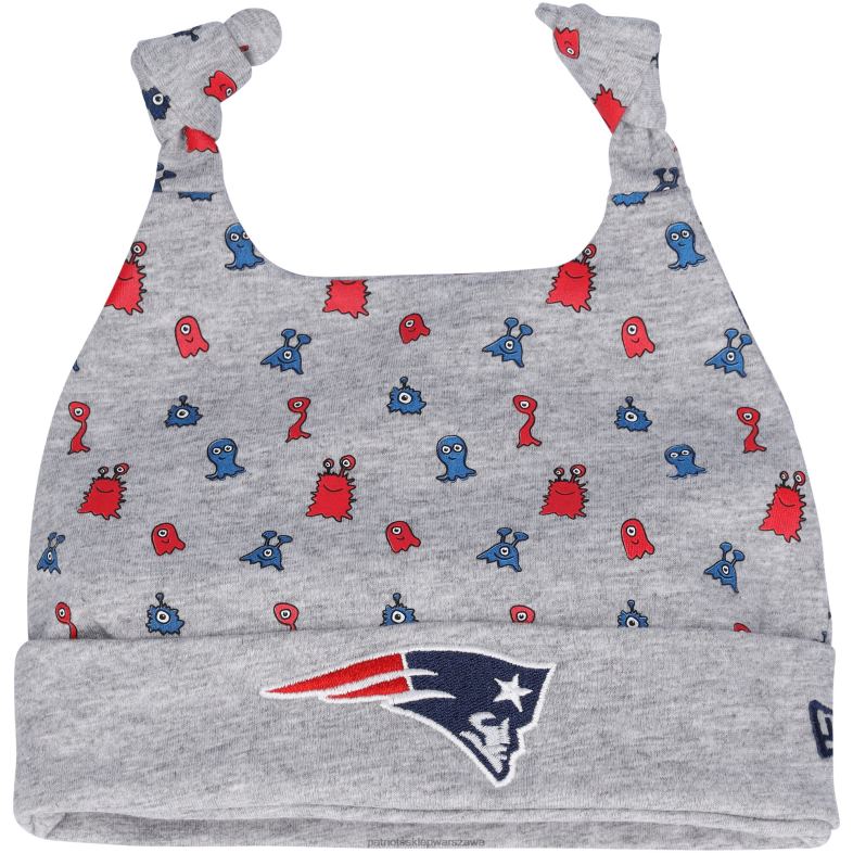 Patriots Jersey Dzieci Niemowlęca czapka z mankietami New Era Heather Grey Critter Akcesoria 6RBB2968