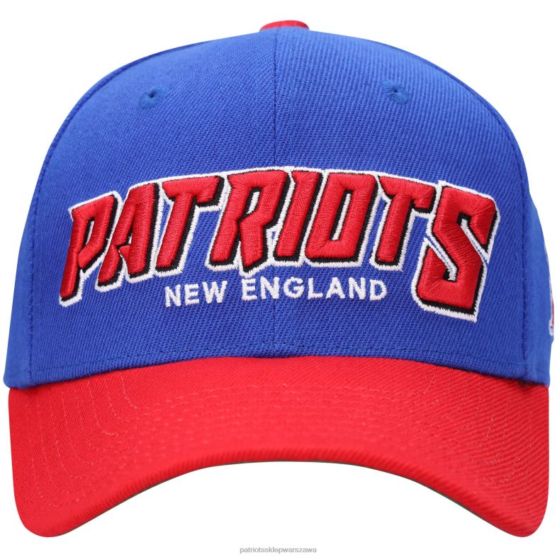 Patriots Jersey Dzieci Regulowana czapka Mitchell & Ness Royal/Red Shredder Akcesoria 6RBB2972