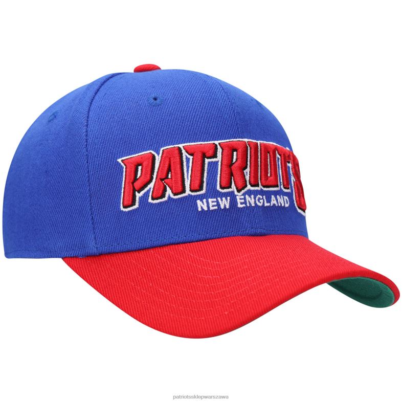 Patriots Jersey Dzieci Regulowana czapka Mitchell & Ness Royal/Red Shredder Akcesoria 6RBB2972