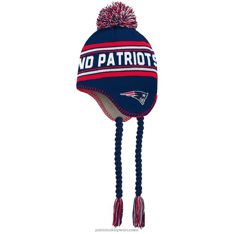 Patriots Jersey Dzieci żakardowa czapka z frędzlami i pomponem dla przedszkolaków Akcesoria 6RBB3003