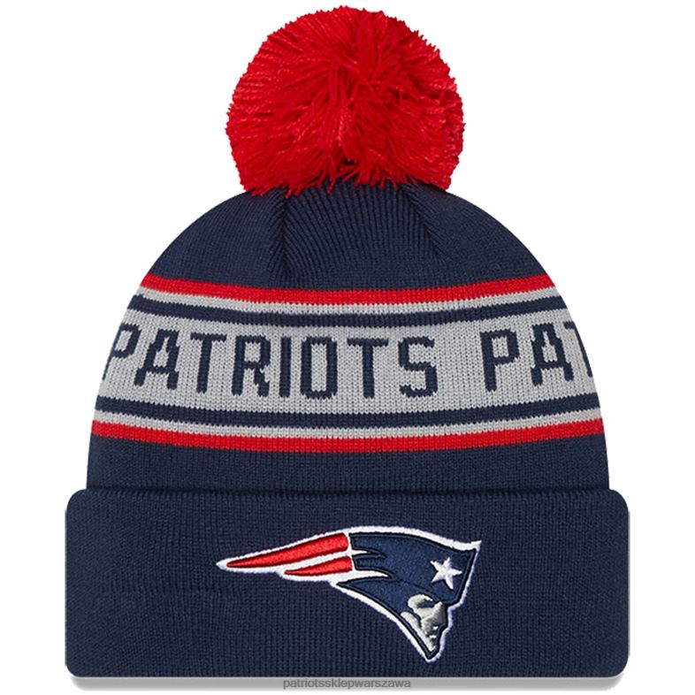 Patriots Jersey Dzieci przedszkolna czapka z dzianiny New Era w kolorze granatowym z mankietami i pomponem Akcesoria 6RBB2978