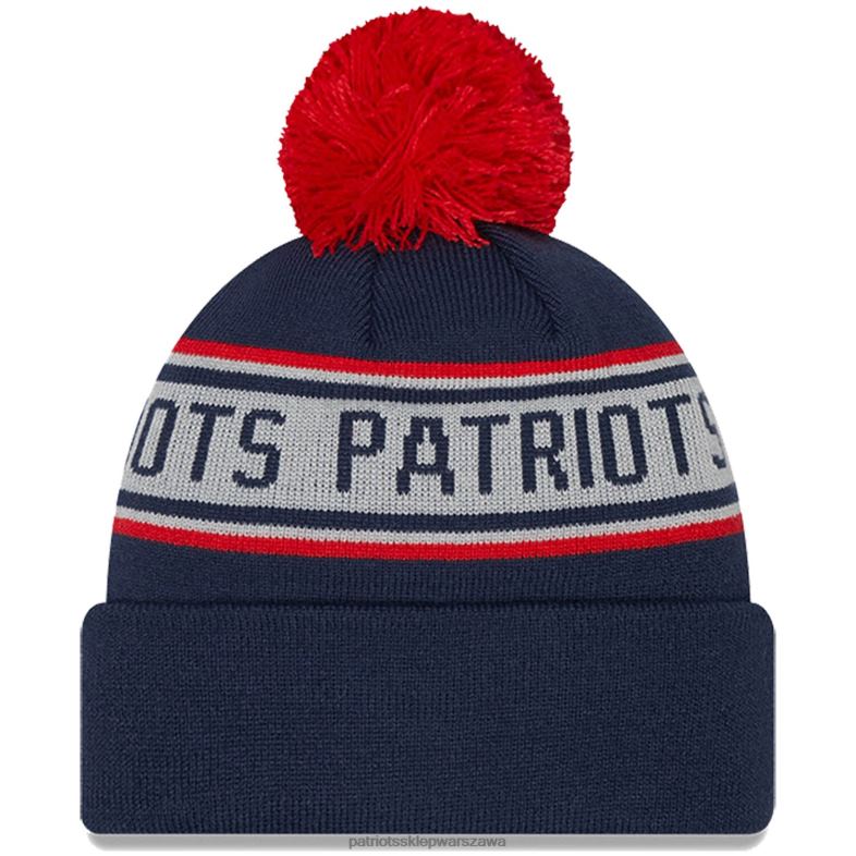 Patriots Jersey Dzieci przedszkolna czapka z dzianiny New Era w kolorze granatowym z mankietami i pomponem Akcesoria 6RBB2978