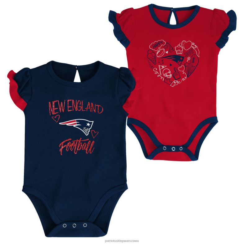 Patriots Jersey Dzieci Dwuczęściowy komplet body dla noworodków i niemowląt, granatowo-czerwony too much love odzież 6RBB3073
