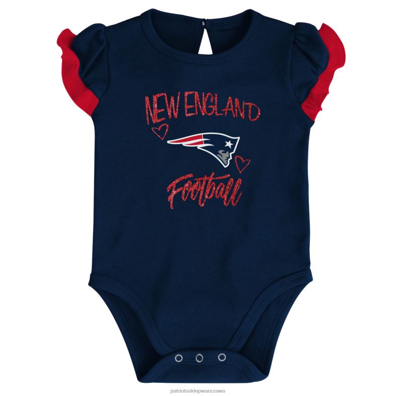 Patriots Jersey Dzieci Dwuczęściowy komplet body dla noworodków i niemowląt, granatowo-czerwony too much love odzież 6RBB3073