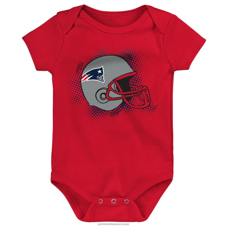 Patriots Jersey Dzieci Niemowlęce granatowo/czerwono/szary melanżowy zestaw 3 sztuk na body odzież 6RBB3066