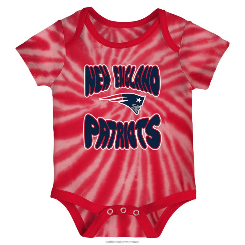 Patriots Jersey Dzieci czerwono-biały zestaw body dla noworodków i niemowląt monterey tie-dye, 2-pak odzież 6RBB3077