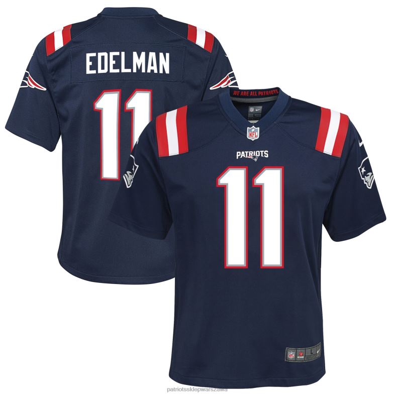 Patriots Jersey Dzieci Granatowa koszulka meczowa Nike Julian Edelman odzież 6RBB3048