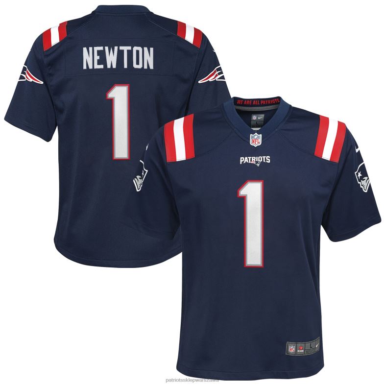 Patriots Jersey Dzieci granatowa koszulka meczowa nike cam newton odzież 6RBB3053