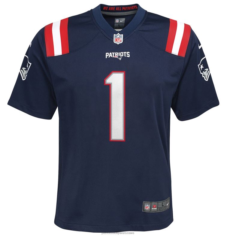 Patriots Jersey Dzieci granatowa koszulka meczowa nike cam newton odzież 6RBB3053