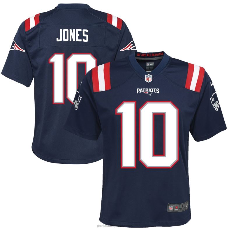 Patriots Jersey Dzieci granatowa koszulka meczowa nike mac jones odzież 6RBB3047