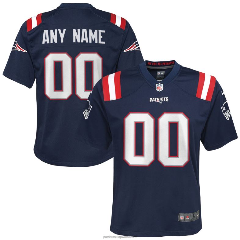 Patriots Jersey Dzieci granatowa koszulka na zamówienie Nike odzież 6RBB3044