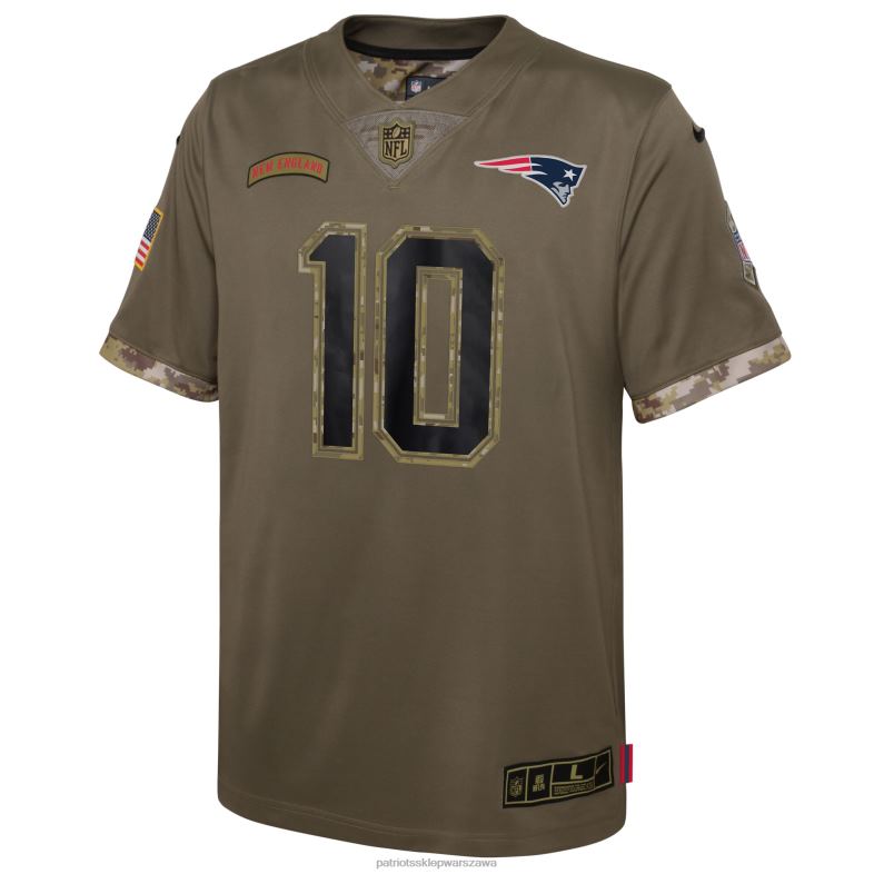 Patriots Jersey Dzieci limitowana koszulka Nike Mac Jones Olive 2022 Salute to Service Player odzież 6RBB3056