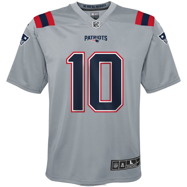 Patriots Jersey Dzieci szara odwrócona koszulka meczowa nike mac jones odzież 6RBB3055