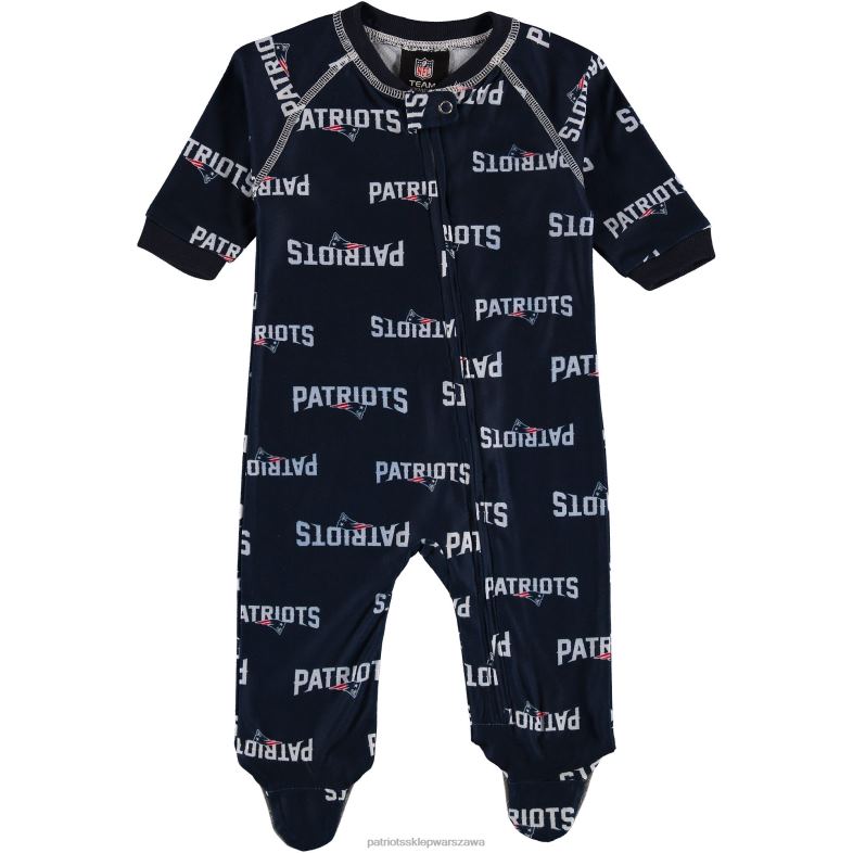 Patriots Jersey Dzieci Kombinezon raglanowy dla noworodków z zamkiem błyskawicznym - granatowy odzież 6RBB3081