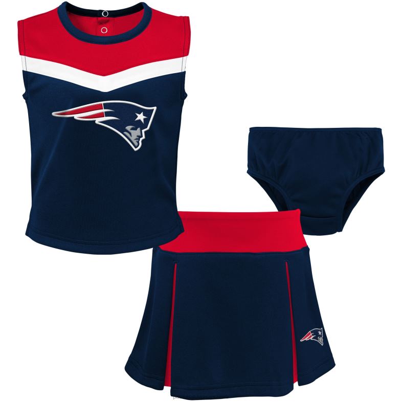 Patriots Jersey Dzieci Dziewczęcy dwuczęściowy komplet cheerleaderek w kolorze granatowo-czerwonym z bloomersami odzież 6RBB2939