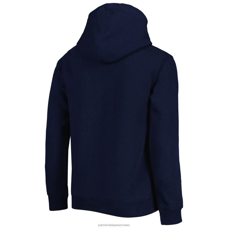 Patriots Jersey Dzieci Granatowo-szary melanżowy podwójny sweter z kapturem i spodniami odzież 6RBB3041