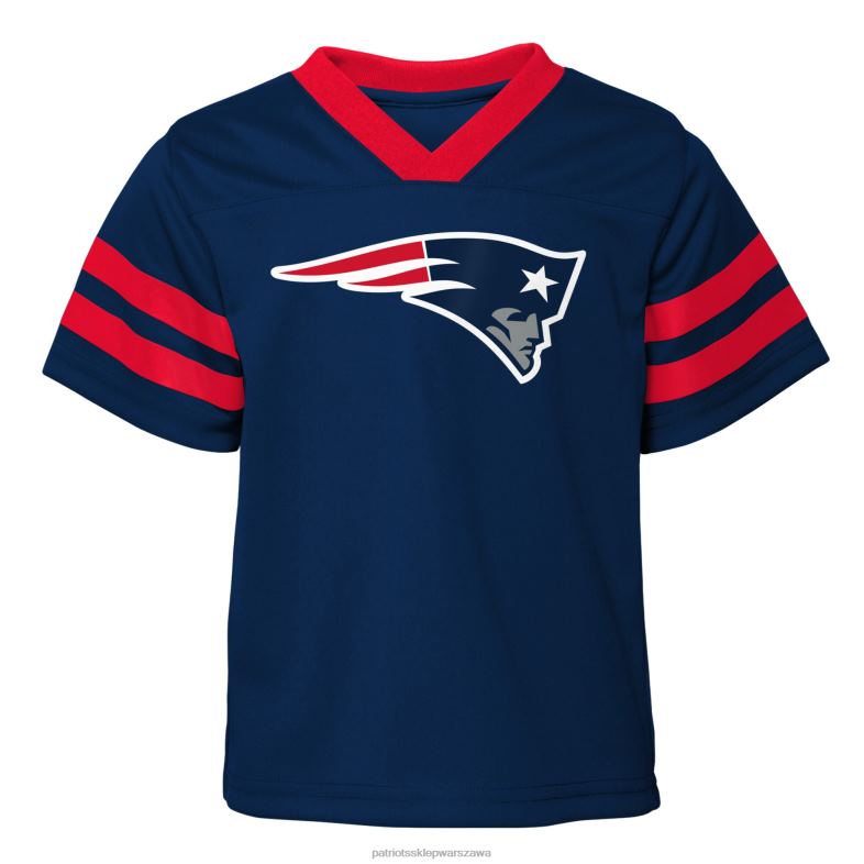 Patriots Jersey Dzieci Granatowy/czerwony zestaw dżersejowy top i spodnie z dekoltem w szpic dla malucha odzież 6RBB3060