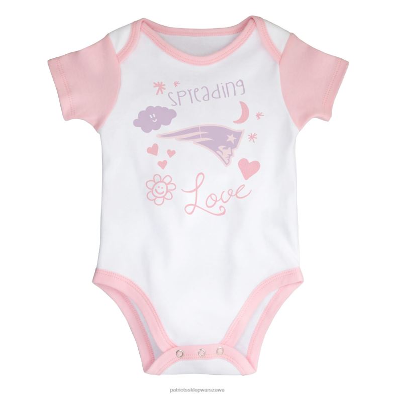 Patriots Jersey Dzieci dziewczęce body niemowlęce i niemowlęce w kolorze białym z rozszerzającymi się nogawkami i legginsami tutu odzież 6RBB3074