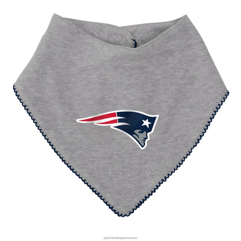 Patriots Jersey Dzieci dziewczęcy zestaw dla noworodków i niemowląt granatowy/szary melanżowy all the love, zestaw śliniaczek i buciki odzież 6RBB3068