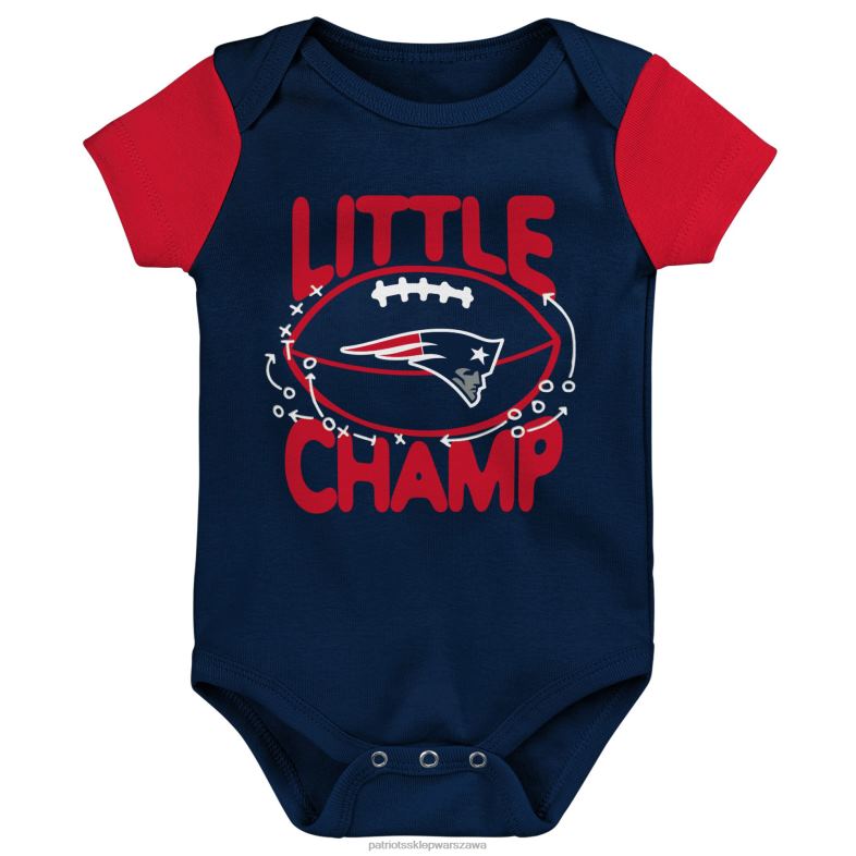 Patriots Jersey Dzieci noworodek i niemowlę, granatowo-czerwony, trzyczęściowy komplet śliniaczek i bucików typu little champ odzież 6RBB3069