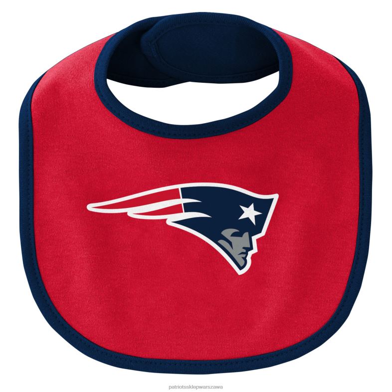 Patriots Jersey Dzieci noworodek i niemowlę, granatowo-czerwony, trzyczęściowy komplet śliniaczek i bucików typu little champ odzież 6RBB3069