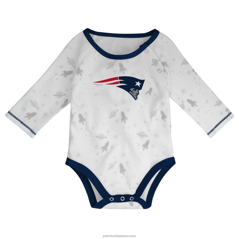 Patriots Jersey Dzieci noworodek i niemowlak biały/granatowy komplet body spodnie i czapka Dream Team odzież 6RBB3070