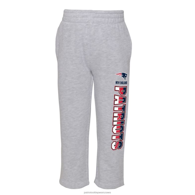 Patriots Jersey Dzieci zestaw bluza z kapturem i spodnie playmaker w kolorze szarym/granatowym dla malucha odzież 6RBB3023