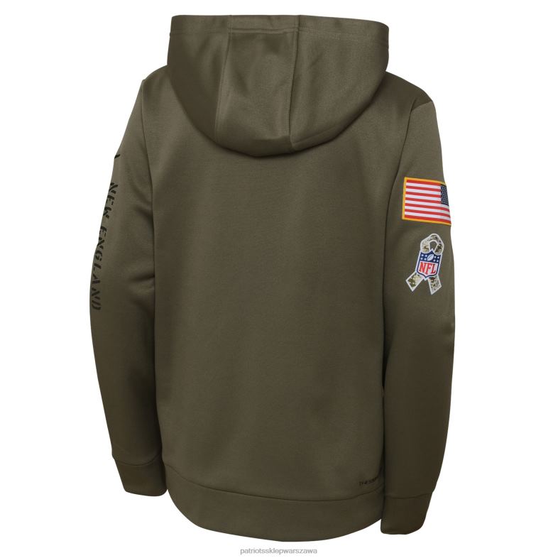 Patriots Jersey Dzieci Bluza z kapturem Nike Olive 2022 Salute to Service Performance odzież 6RBB3028