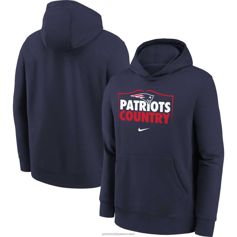 Patriots Jersey Dzieci Bluza z kapturem Nike z kolekcji Hometown w kolorze granatowym odzież 6RBB3039