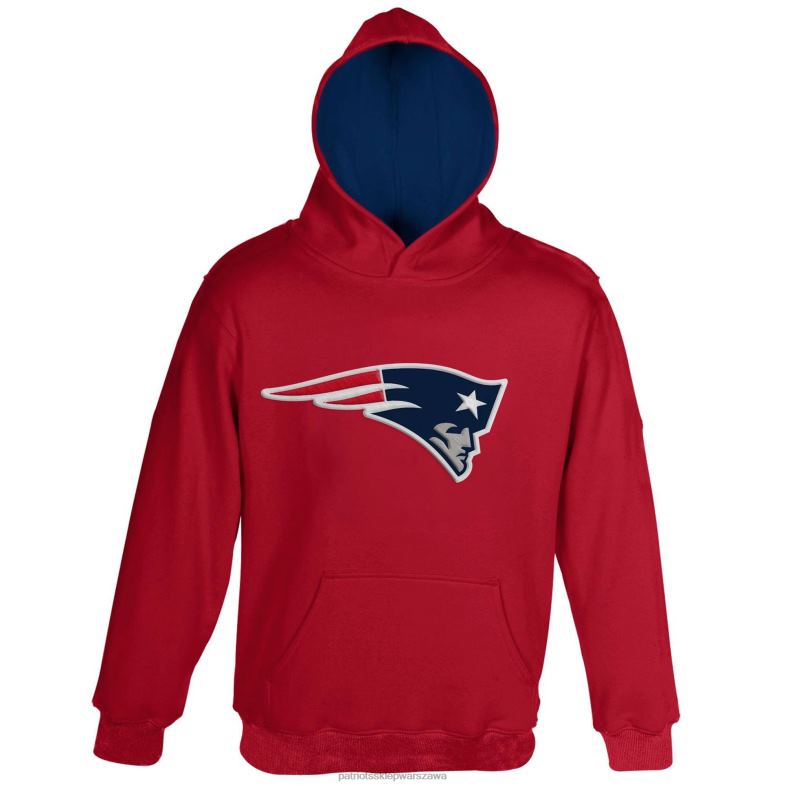 Patriots Jersey Dzieci czerwona bluza z kapturem z logo Fan Gear Primary Logo dla małych dzieci odzież 6RBB3027