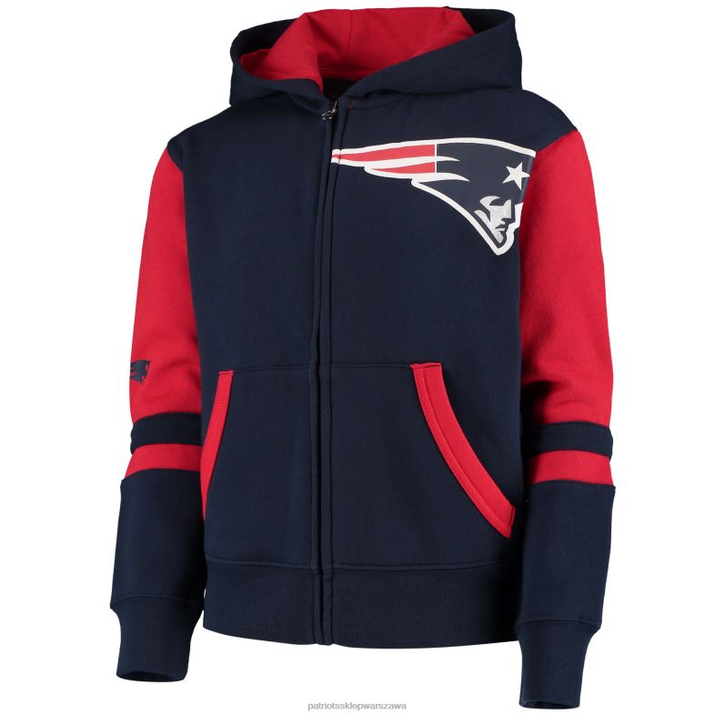 Patriots Jersey Dzieci granatowa bluza stadionowa z suwakiem na całej długości odzież 6RBB3021