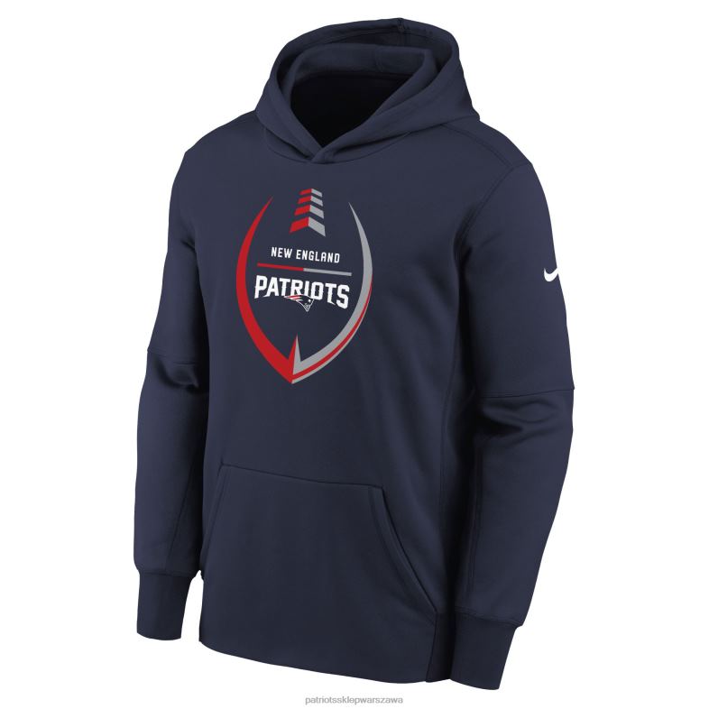 Patriots Jersey Dzieci granatowa bluza z kapturem Nike Performance odzież 6RBB3037