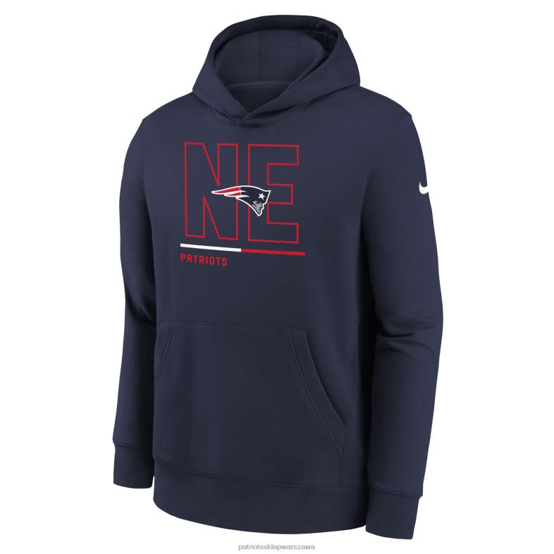 Patriots Jersey Dzieci granatowa bluza z kapturem nike city code odzież 6RBB3038