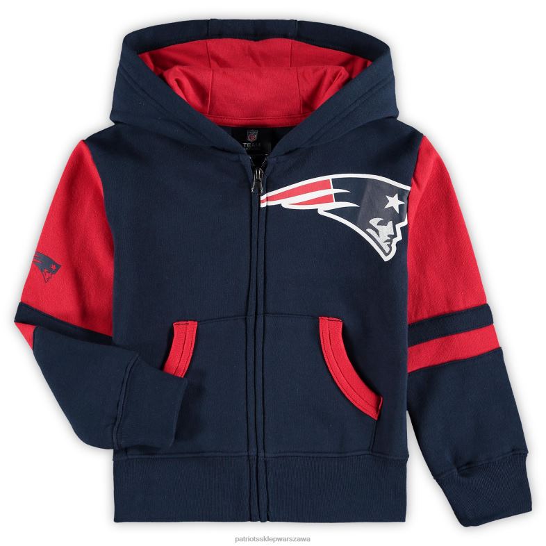 Patriots Jersey Dzieci rozpinana na całej długości bluza z kapturem w kolorze granatowym dla przedszkolaków odzież 6RBB3019