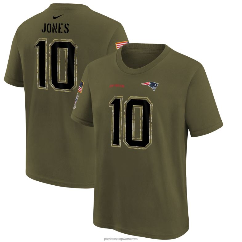 Patriots Jersey Dzieci Koszulka Nike Mac Jones Olive 2022 Salute to Service nazwa i numer odzież 6RBB3121