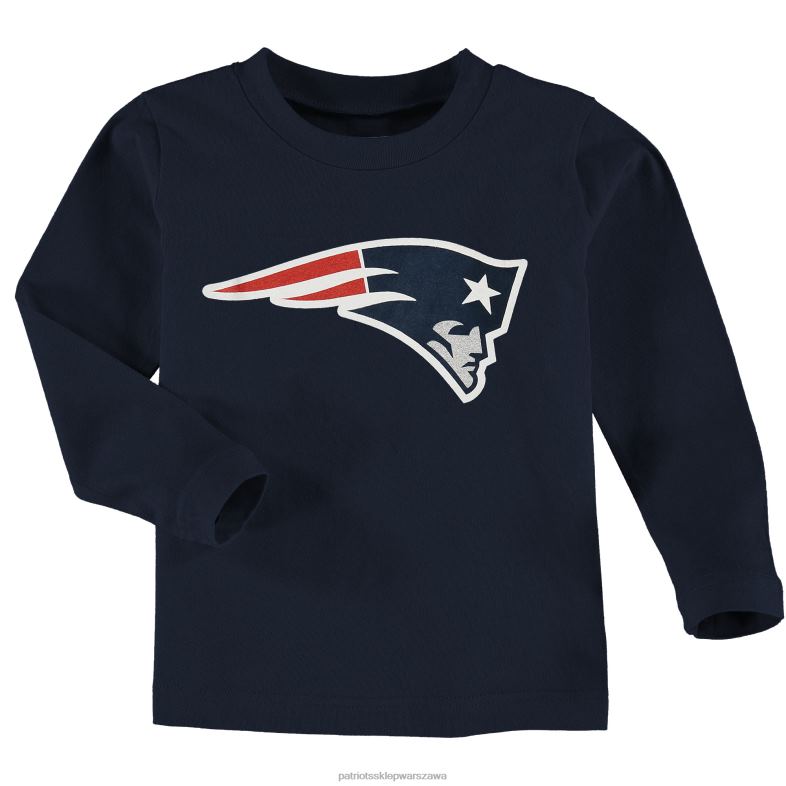 Patriots Jersey Dzieci T-shirt z długim rękawem z logo drużyny malucha - granatowy odzież 6RBB3097