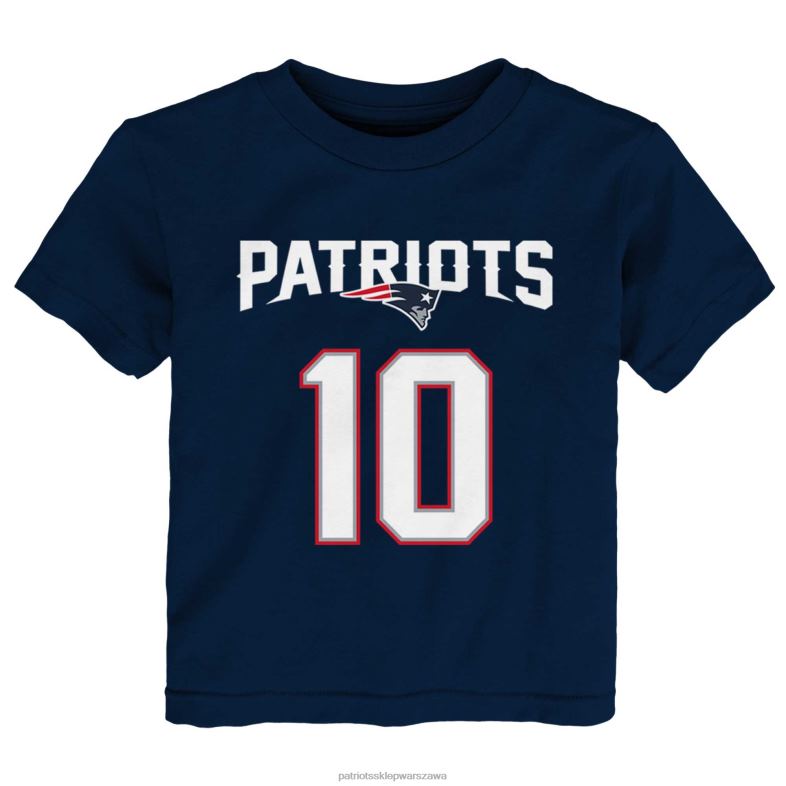 Patriots Jersey Dzieci Toddler Mac Jones Navy Mainliner T-shirt z imieniem i numerem gracza odzież 6RBB3105