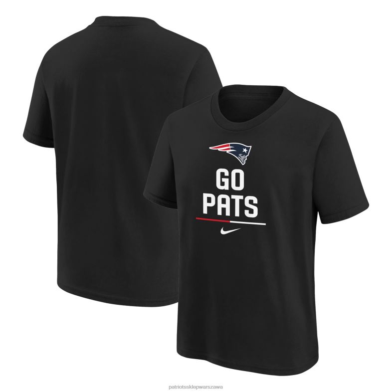 Patriots Jersey Dzieci czarna koszulka ze sloganem drużyny Nike odzież 6RBB3124