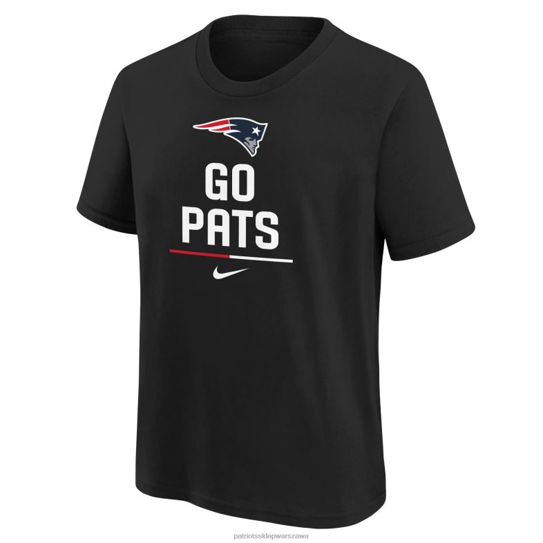 Patriots Jersey Dzieci czarna koszulka ze sloganem drużyny Nike odzież 6RBB3124