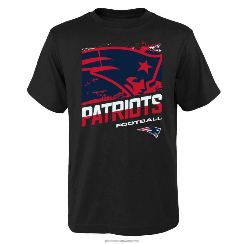 Patriots Jersey Dzieci czarny t-shirt o luźnym kroju odzież 6RBB3101