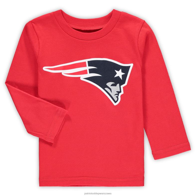 Patriots Jersey Dzieci czerwona koszulka z długim rękawem z logo drużyny malucha odzież 6RBB3135
