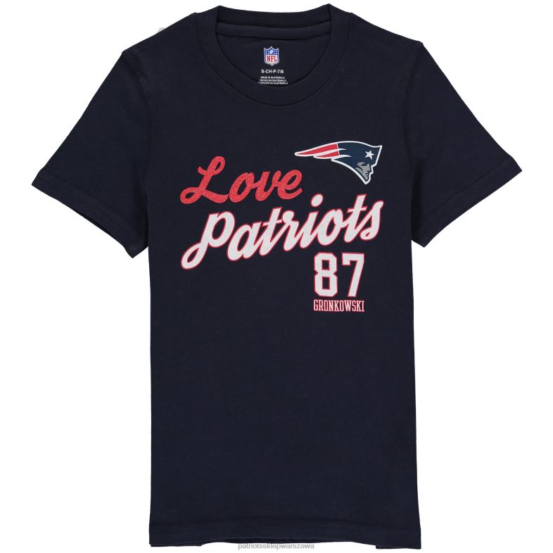 Patriots Jersey Dzieci dziewczęca koszulka rob gronkowski granatowa brokatowa koszulka z imieniem i numerem gracza na żywo odzież 6RBB3138