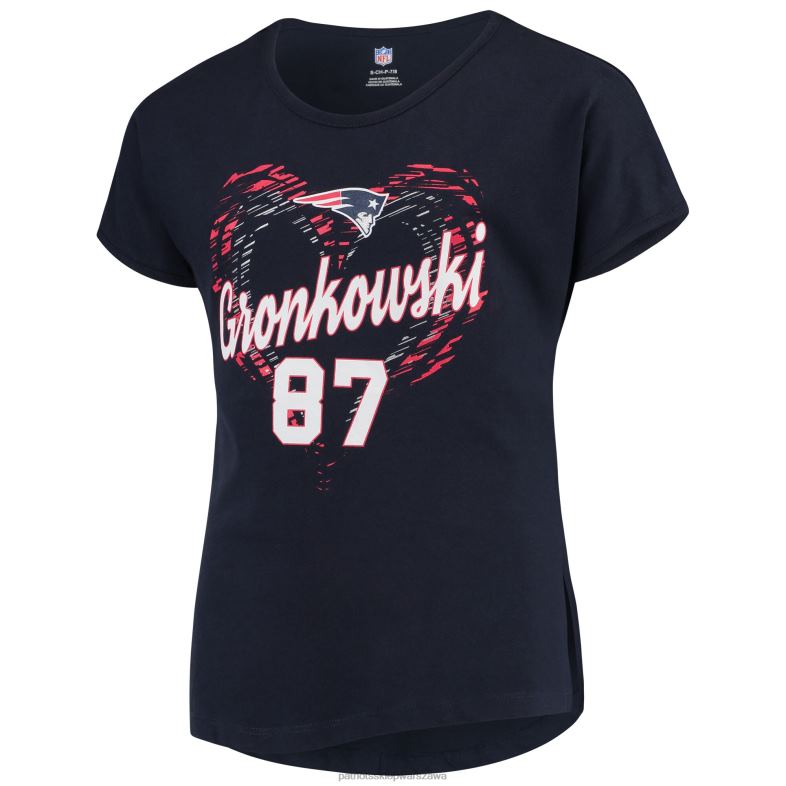 Patriots Jersey Dzieci dziewczęca koszulka rob gronkowski granatowa sonic heart nazwa i numer gracza dolman odzież 6RBB3140