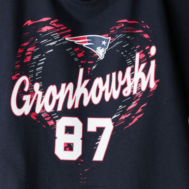 Patriots Jersey Dzieci dziewczęca koszulka rob gronkowski granatowa sonic heart nazwa i numer gracza dolman odzież 6RBB3140