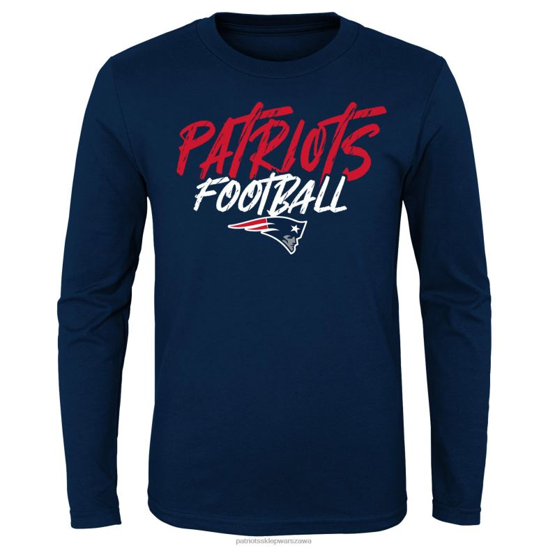Patriots Jersey Dzieci granatowa koszulka żbik z długim rękawem odzież 6RBB3107